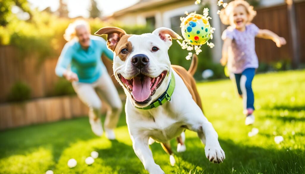 American Staffordshire Terrier mit Familie