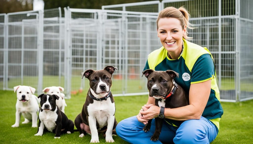 Staffordshire Bullterrier bei einem Züchter